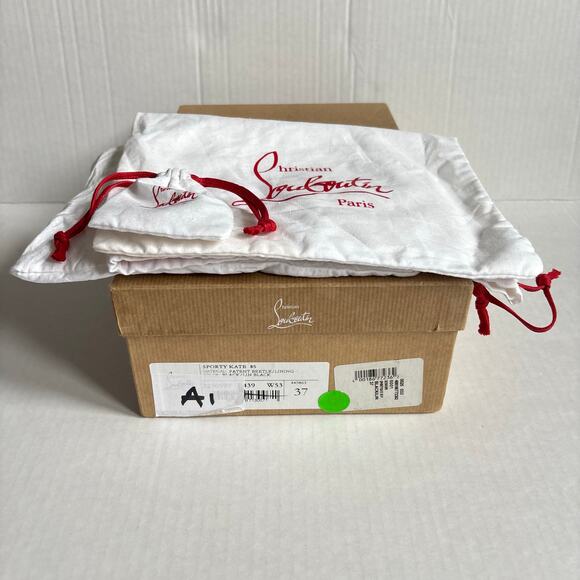 Christian Louboutin Sporty Kate 85 Patent Leather Black High Heel Pumps Size 37 - Picture 14 of 14